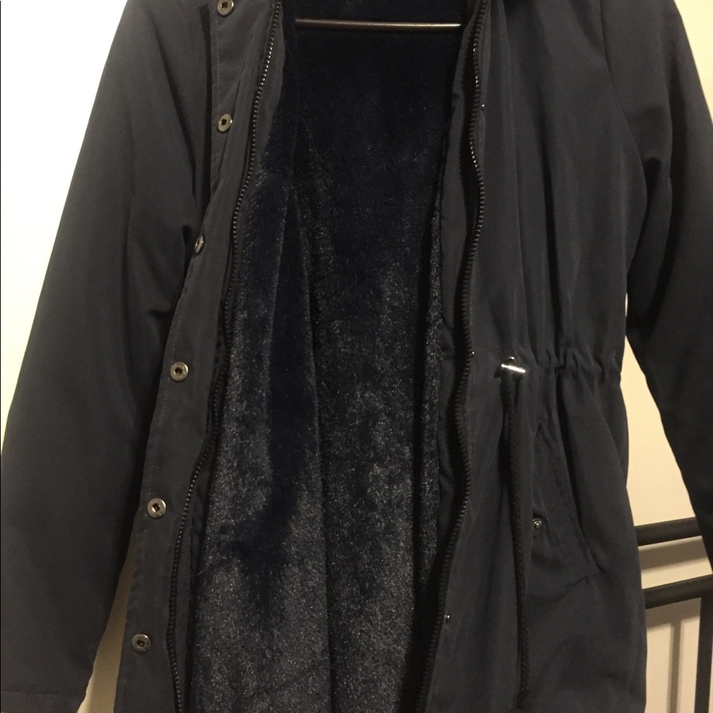Navy blue parka - Picture 2 of 3